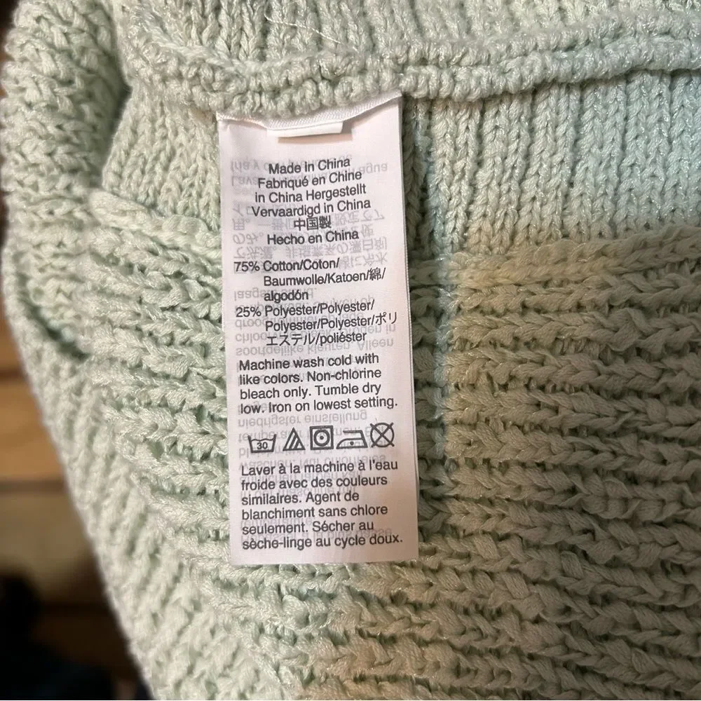 J. Crew Ribbed Sweater Tank Top Square Neck Mint Green Small